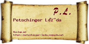 Petschinger Léda névjegykártya
